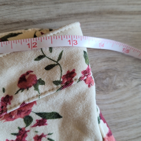 Shinestar Stretchy Flattering Red Pink Floral Rose Skinny Jean Jeggings Medium - Picture 6 of 11